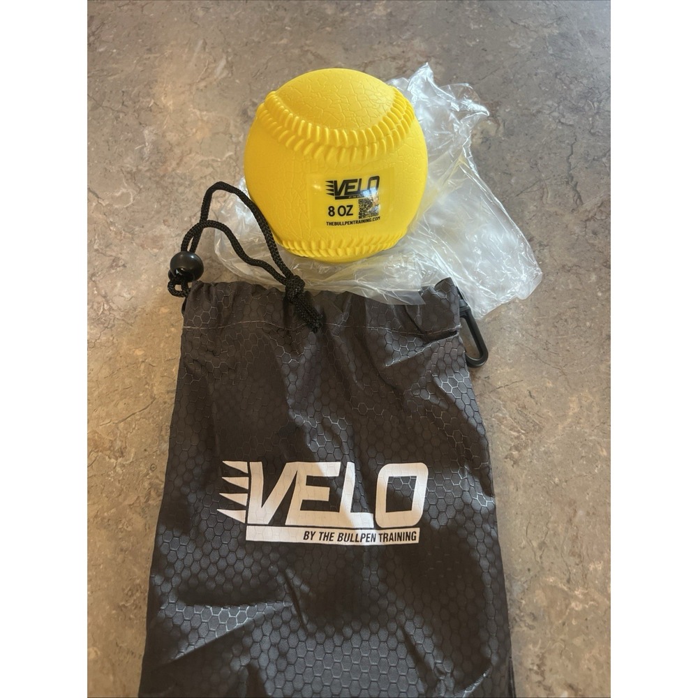 VELO 8oz Plyometric Softball Yellow Rubber Pitching Trainer With Pouch Bag
